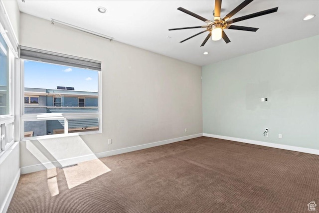 4746 W S Jordan Pkwy, South Jordan, UT 84009 - unfurnished room featuring carpet, baseboards, ceiling fan, and recessed lighting