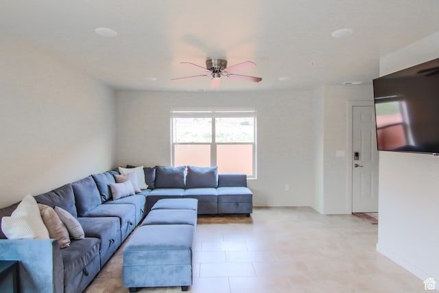 3853 S Red Valley Cir S Unit 23-A4, Moab, UT 84532 - living room with a ceiling fan and baseboards