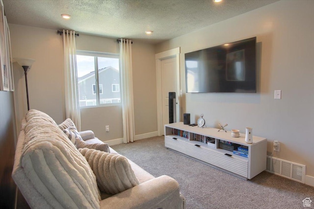 2895 S 2900 W, Syracuse, UT 84075 - living room with carpet flooring, a textured ceiling, baseboards, and recessed lighting