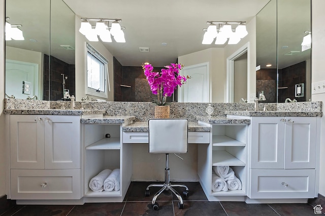 2300 Comstock Dr, Park City, UT 84060 - full bath featuring vanity, tile patterned flooring, and tiled shower