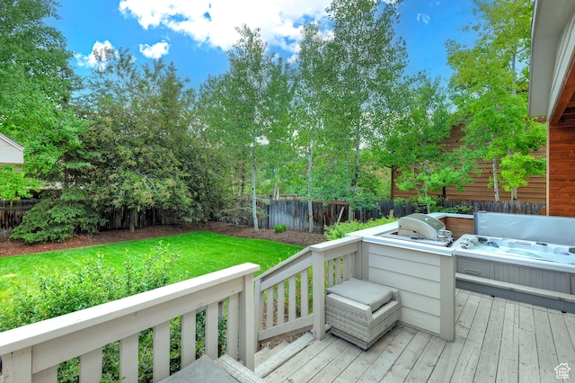 2300 Comstock Dr, Park City, UT 84060 - deck with area for grilling and a hot tub