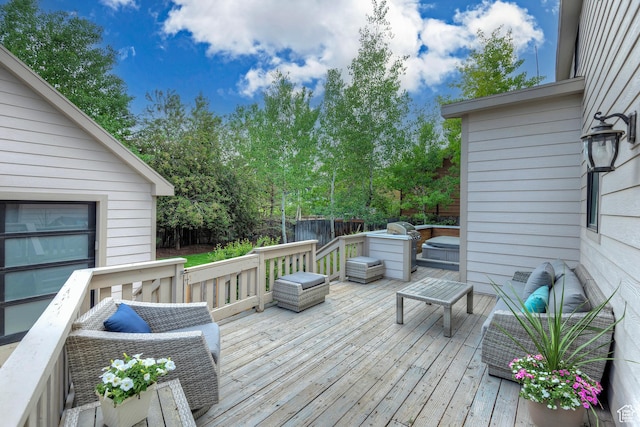2300 Comstock Dr, Park City, UT 84060 - wooden terrace featuring outdoor lounge area