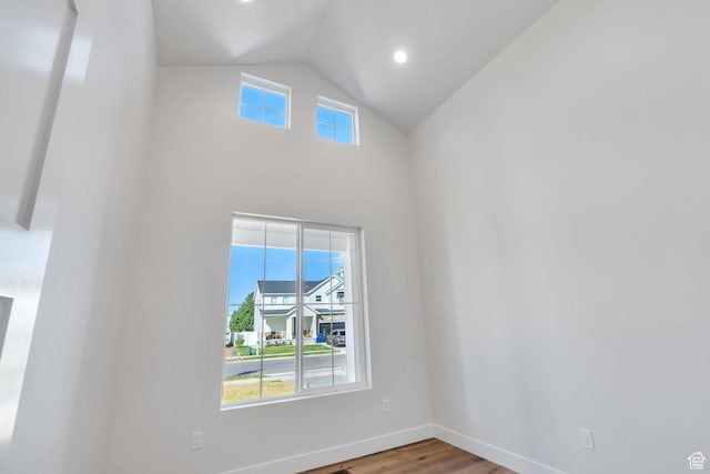 1601 S 3170 E, Spanish Fork, UT 84660 - unfurnished room with wood finished floors and lofted ceiling
