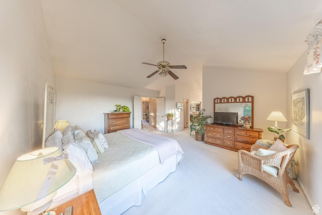 145 Deer Run Ln, Layton, UT 84040 - carpeted bedroom featuring lofted ceiling and ceiling fan