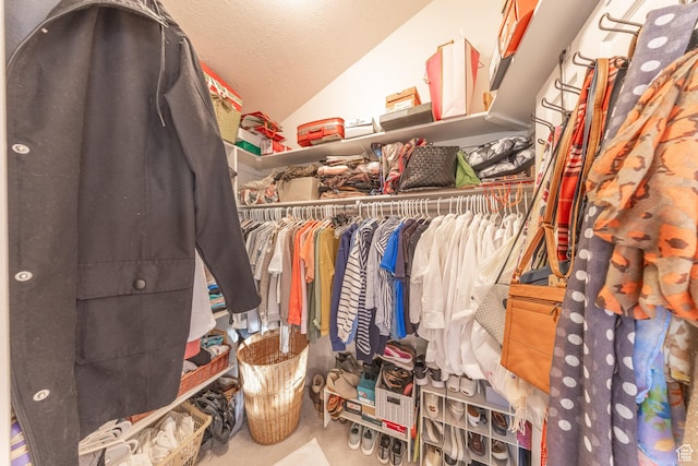 145 Deer Run Ln, Layton, UT 84040 - walk in closet featuring vaulted ceiling