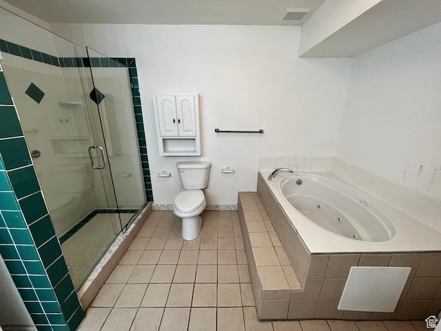 3013 N 100 W, Provo, UT 84604 - bathroom with a shower stall, a whirlpool tub, toilet, and tile patterned floors