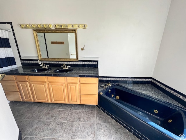 3013 N 100 W, Provo, UT 84604 - bathroom featuring a jetted tub and double vanity