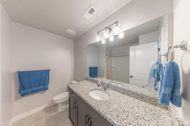 3333 W 3745th St S, West Haven, UT 84401 - bathroom with vanity, toilet, tile patterned floors, baseboards, and a textured ceiling