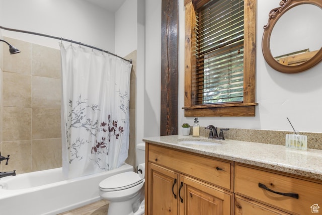 1560 Reserve Dr, Fish Haven, ID 83287 - full bath with vanity, toilet, and shower / tub combo with curtain