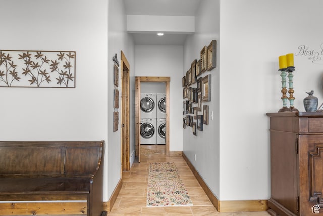 1560 Reserve Dr, Fish Haven, ID 83287 - corridor featuring independent washer and dryer and baseboards