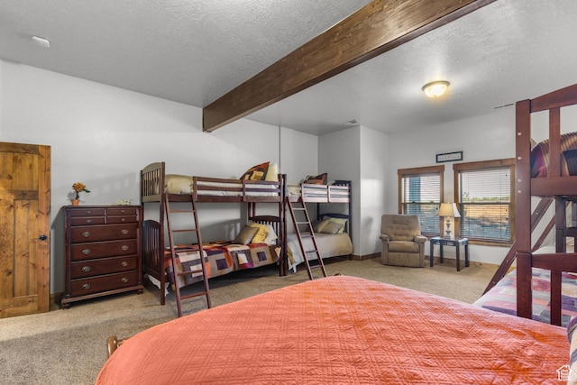 1560 Reserve Dr, Fish Haven, ID 83287 - carpeted bedroom with a textured ceiling and beam ceiling