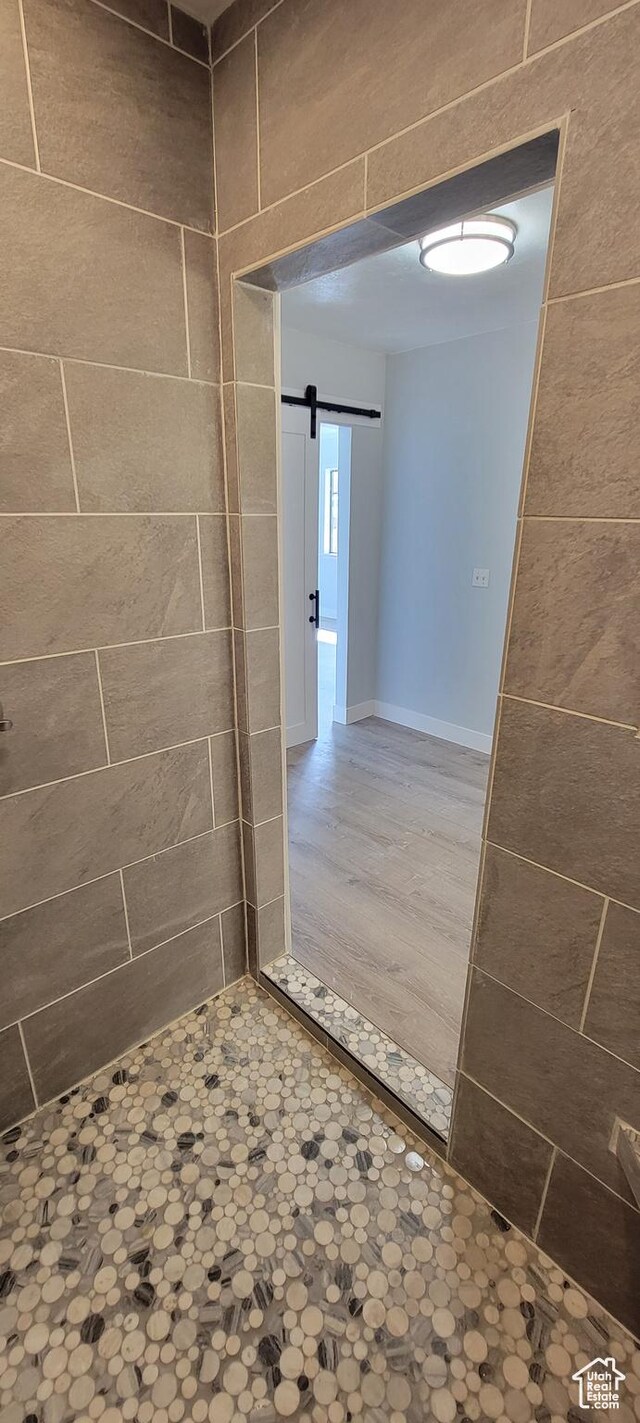 325 W Apple St, Grantsville, UT 84029 - corridor featuring a barn door and baseboards