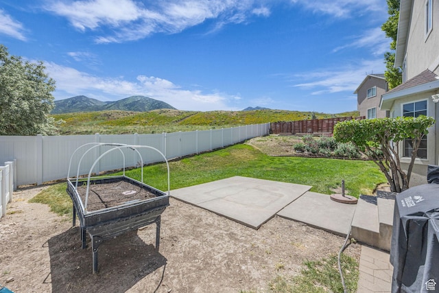 25 S 820 E, Tooele, UT 84074 - view of yard with a mountain view, a garden, and a patio