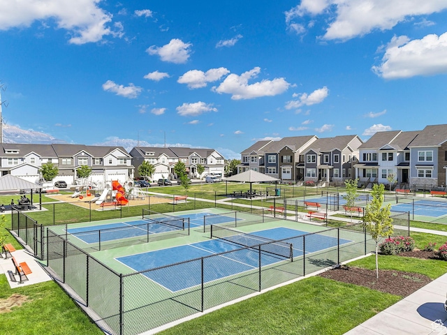 3722 W 1440 N Unit F301, Lehi, UT 84043 - view of tennis court with a residential view