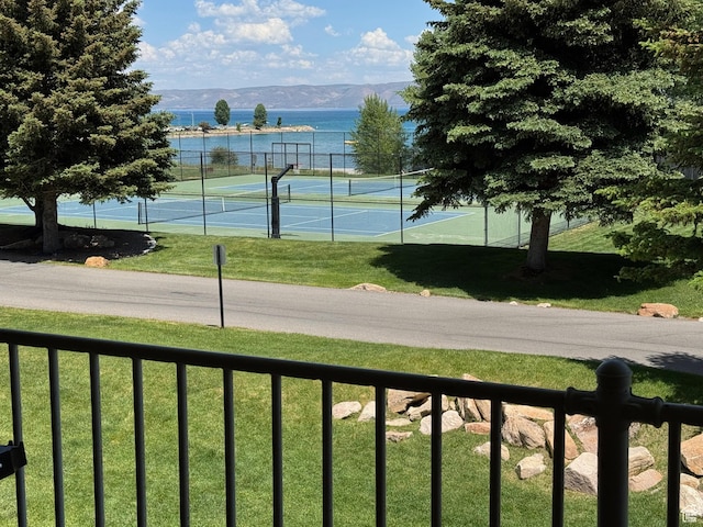 815 N Harbor Dr Unit 201, Garden City, UT 84028 - view of tennis court with a water view