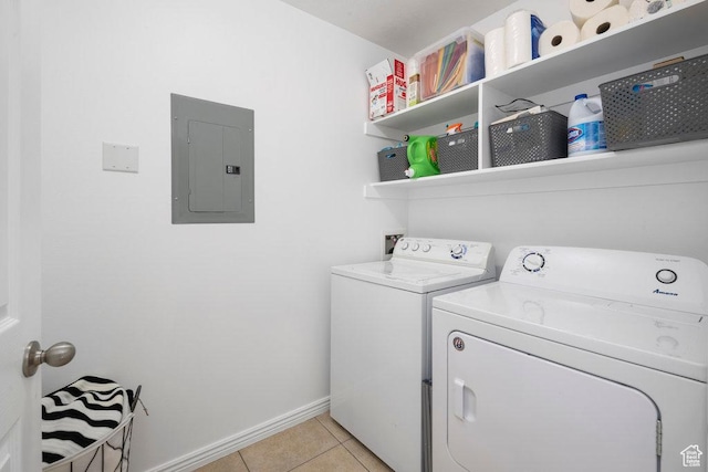 29 E 150 N, American Fork, UT 84003 - laundry area with electric panel, separate washer and dryer, baseboards, and light tile patterned floors