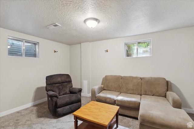 846 E 5600 S, South Ogden, UT 84405 - carpeted living room with baseboards and a textured ceiling
