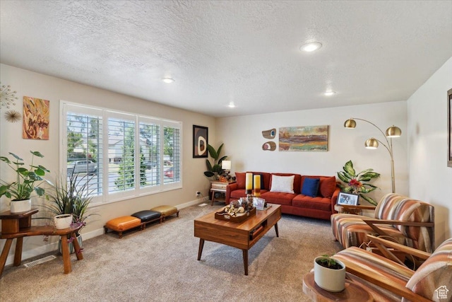846 E 5600 S, South Ogden, UT 84405 - living room with a textured ceiling, light carpet, and recessed lighting