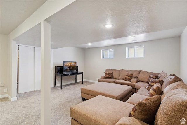 846 E 5600 S, South Ogden, UT 84405 - living area featuring light colored carpet, recessed lighting, and a textured ceiling