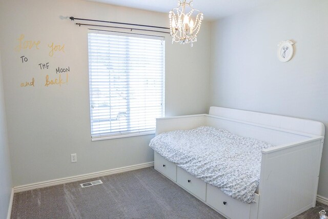 197 W 1750 N, Lehi, UT 84043 - carpeted bedroom with a chandelier and baseboards