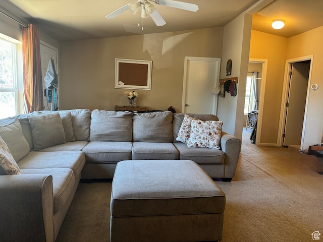 6430 S 37280 W Unit 40, Fruitland, UT 84027 - carpeted living room with ceiling fan