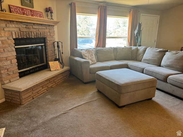 6430 S 37280 W Unit 40, Fruitland, UT 84027 - living area with carpet and a fireplace