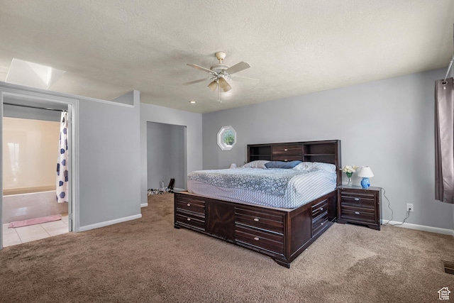 1866 E Village Rd S, Salt Lake City, UT 84121 - bedroom with carpet flooring, a textured ceiling, and a ceiling fan