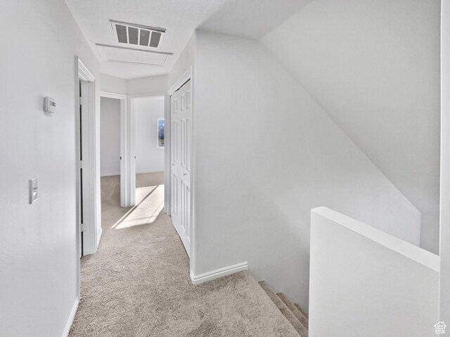 2238 N Harvest Moon Dr, Saratoga Springs, UT 84045 - hallway featuring carpet flooring and an upstairs landing