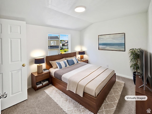 2238 N Harvest Moon Dr, Saratoga Springs, UT 84045 - carpeted bedroom with lofted ceiling and baseboards