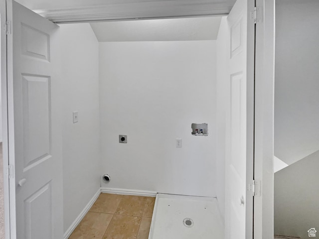 2238 N Harvest Moon Dr, Saratoga Springs, UT 84045 - laundry area with washer hookup, electric dryer hookup, and light tile patterned flooring
