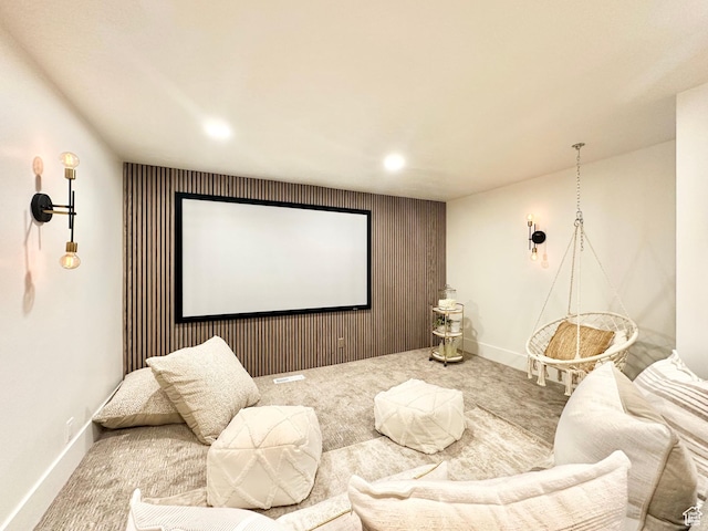 5862 S Ayrshire Dr, Murray, UT 84107 - cinema featuring carpet flooring, recessed lighting, and an accent wall