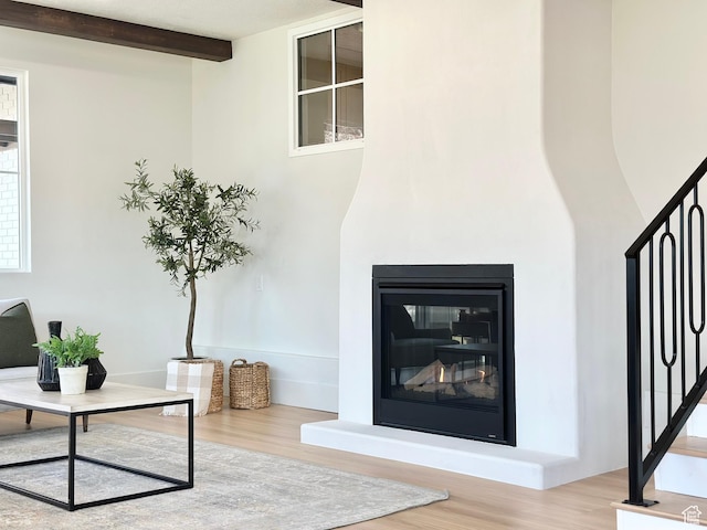 5862 S Ayrshire Dr, Murray, UT 84107 - detailed view of wood finished floors and a glass covered fireplace