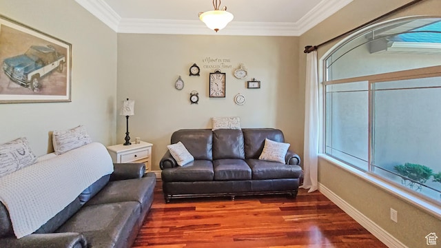1812 E 1460 S, Spanish Fork, UT 84660 - living area featuring wood finished floors and ornamental molding