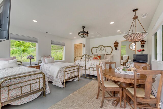370 S Got Teeth Ln E, Emigration Canyon, UT 84108 - bedroom with recessed lighting and finished concrete flooring