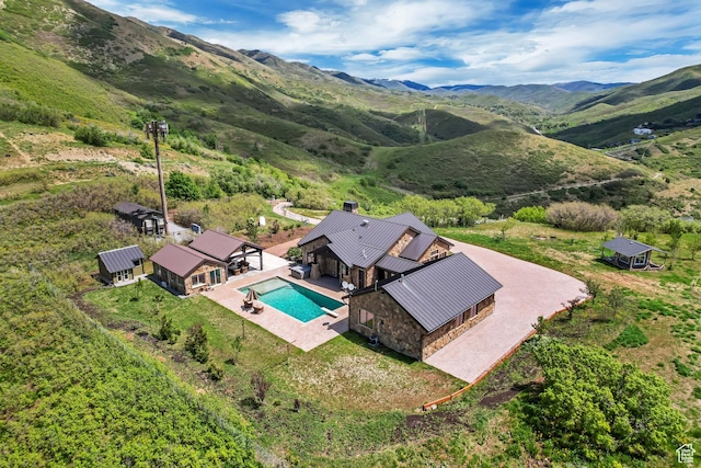 370 S Got Teeth Ln E, Emigration Canyon, UT 84108 - view from above of property featuring a pool and a mountain backdrop