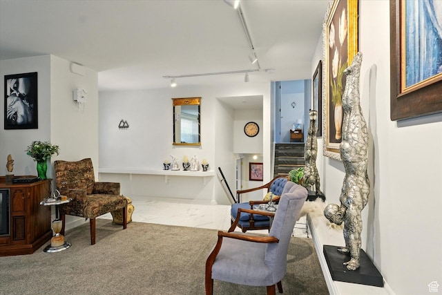 1188 N 600 E, Logan, UT 84341 - sitting room with track lighting, marble finish floors, and stairs