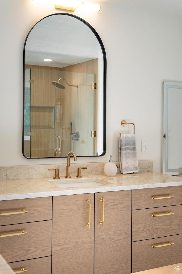 2795 E Palma Way, Cottonwood Heights, UT 84121 - bathroom featuring vanity and a shower with shower door