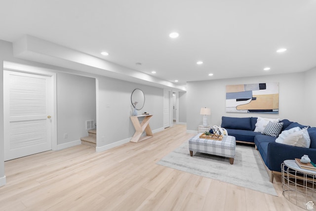2795 E Palma Way, Cottonwood Heights, UT 84121 - living area featuring stairs, recessed lighting, and wood finished floors