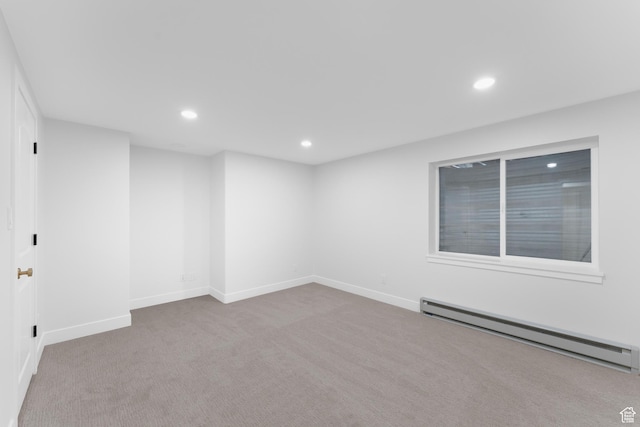 2795 E Palma Way, Cottonwood Heights, UT 84121 - empty room featuring a baseboard heating unit, recessed lighting, and carpet floors
