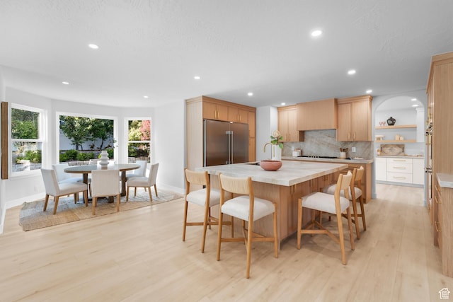 2795 E Palma Way, Cottonwood Heights, UT 84121 - dining space featuring light wood-type flooring, recessed lighting, and a textured ceiling