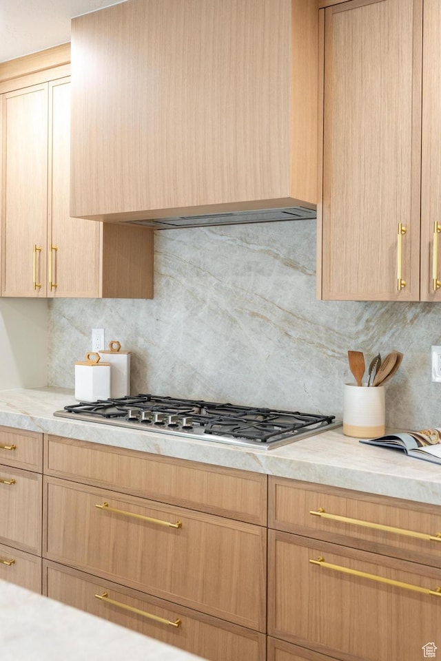 2795 E Palma Way, Cottonwood Heights, UT 84121 - kitchen featuring light countertops, light brown cabinets, and tasteful backsplash