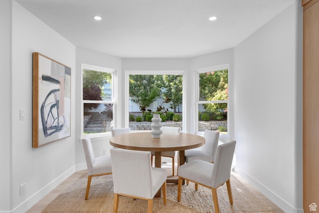 2795 E Palma Way, Cottonwood Heights, UT 84121 - dining space featuring healthy amount of natural light, recessed lighting, and light wood-type flooring
