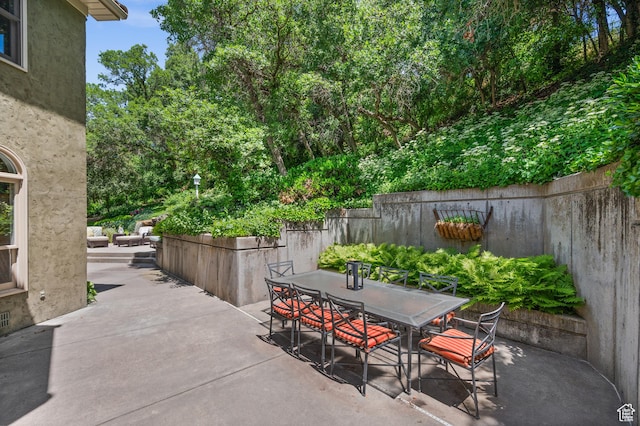 5757 S Holladay Blvd E, Holladay, UT 84121 - view of patio / terrace featuring outdoor dining area