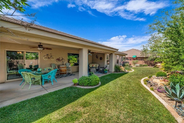 3075 E Delany Dr, St George, UT 84790 - view of yard with a ceiling fan and a patio