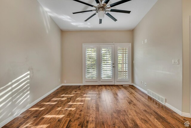 9656 Villa Springs Cv, Sandy, UT 84070 - empty room with a ceiling fan and wood finished floors