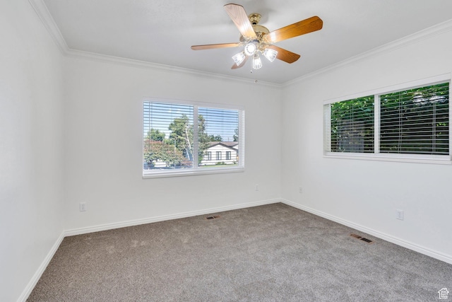 2522 N 1000 E, Provo, UT 84604 - carpeted spare room with crown molding and a ceiling fan
