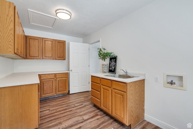 2522 N 1000 E, Provo, UT 84604 - laundry room with cabinet space, hookup for a washing machine, light wood finished floors, and attic access