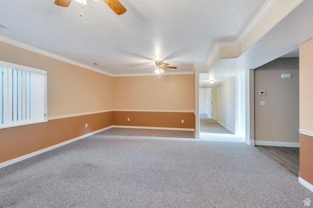 2522 N 1000 E, Provo, UT 84604 - unfurnished room with ceiling fan, crown molding, and carpet floors