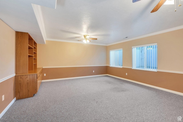 2522 N 1000 E, Provo, UT 84604 - unfurnished room with a ceiling fan, ornamental molding, and carpet flooring