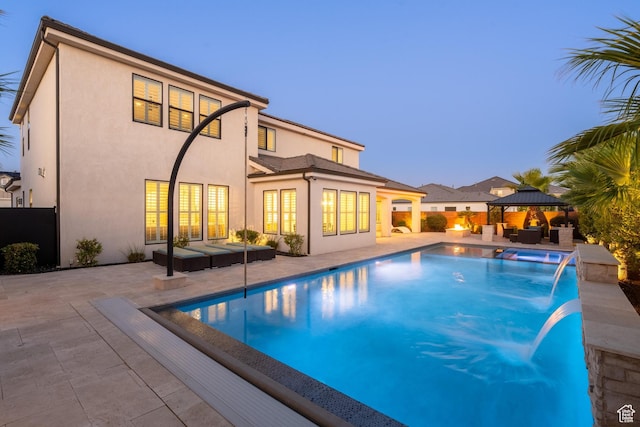 2530 S Monterosa Ln, St George, UT 84790 - view of pool with an outdoor living space, a gazebo, a patio, and a pool with connected hot tub